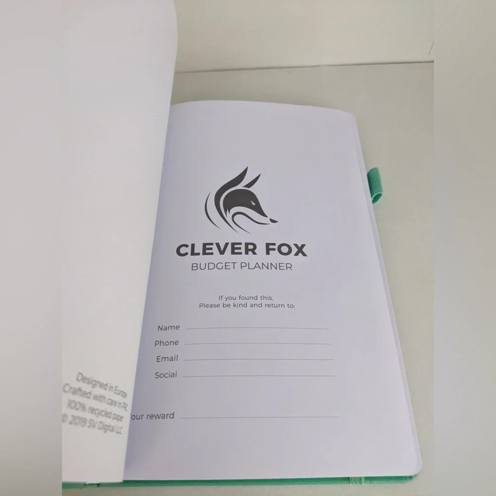 Clever Fox 12 Month Budget Planner Emerald Green